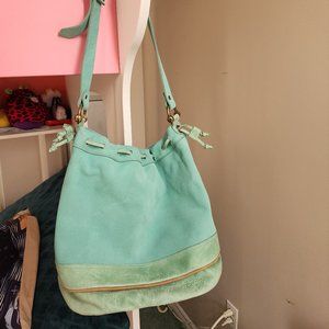 John Fluevog mint green bag.